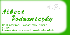 albert podmaniczky business card